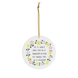 Daughter-in-Law Gift Ornament - Quote - Round Ceramic