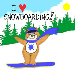 Snowboarding Magnet, Quote, winter sport, snowboard, snowboarder, ski slope, brown bear