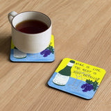 Wine Coaster for Beverages - Quote about Wine is Life- Qty 1