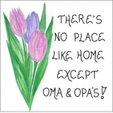 Oma Opa Gift Magnet - Grandparents quote, grandma, grandpa, pastel tulips, green leaves
