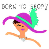 Fridge Magnet - Shopping - Humorous Quote, Rhinestone necklace, pink hat