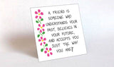 Friendship Gift Magnet, Quote about friends, BFF, best pals, besties, pink flower, original design