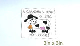 Gift for Grandma - Magnet - Grandmother Quote, humorous saying, love, cow, bell