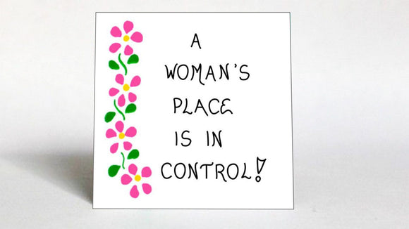 Quote about Woman - Magnet - Strong women quote, Pink Flowers, Green Leaves