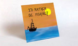 Fisherman Quote Magnet about Fishing, Loves to fish, Boat silouette, orange sunset