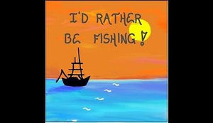 Fishing Magnet - Kitchen decor- fishermen quote, boat silhouette, orange sunset