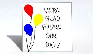 Magnet for Dad, Quote - Father, Daddy, Papa, Red, yellow, blue balloons