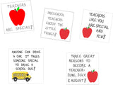 Gift for Pre School Teacher - Magnet Quote,  Pre-K, nursery school educators, red apple design