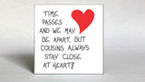 Cousin Gift Magnet Quote, family, close relatives, red heart design