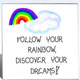 motivational quote, rainbow, magnet